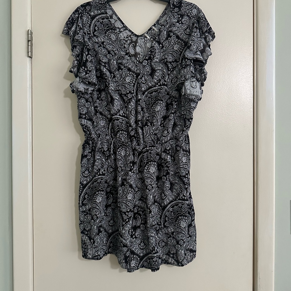 Black and White Paisley Romper